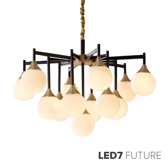 Loft Industry Modern - Finland Black Down Chandelier